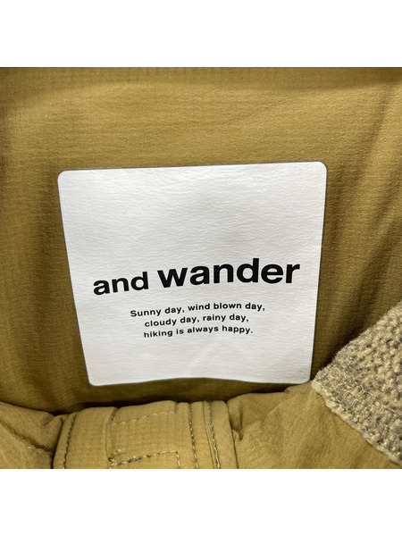 and wander マウンテンパーカ プリマロフトフリースジャケット カーキ (4)