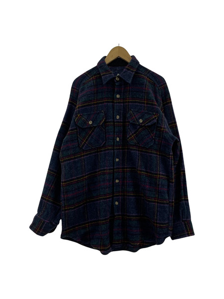 80s WOOLRICH ウールシャツ L チェック