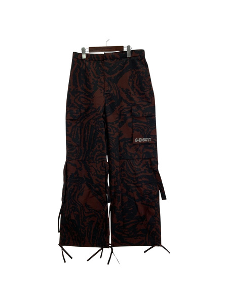 McQ ALEXANDER McQUEEN PUMA パンツ バーガンディプリントナイロンカーゴ