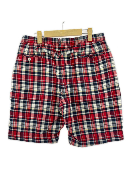 WAREHOUSE チェックハーフパンツ 赤 (W32)