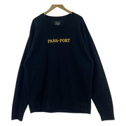 スウェット・トレーナー PASS~PORT 刺繍ロゴ 黒(XL)