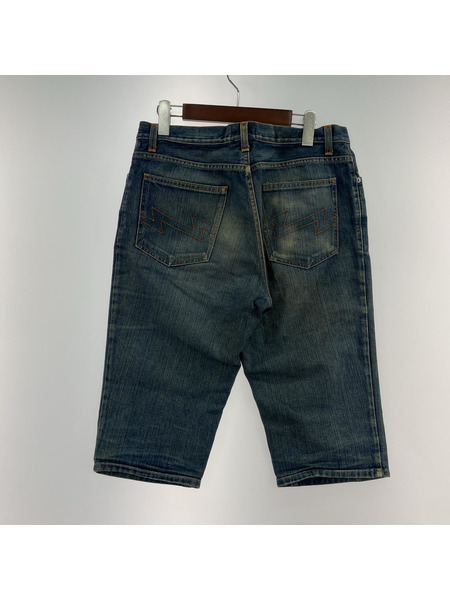 W.&L.T. デニム・ジーンズ 落書キ クロップドパンツ 32 ブルー[値下]