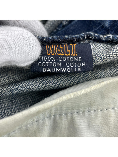 W.&L.T. デニム・ジーンズ 落書キ クロップドパンツ 32 ブルー[値下]