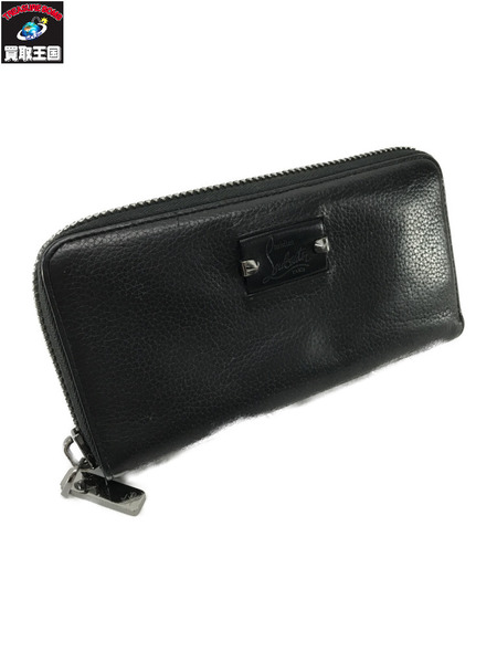 C.Louboutin 長財布 パネトーネ 黒 スタッズ カーフレザ-