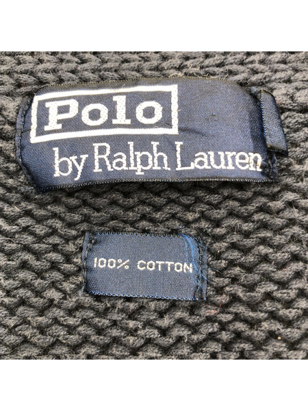 POLO RALPH LAUREN 90s 刺繍カーディガン（L）紺[値下]