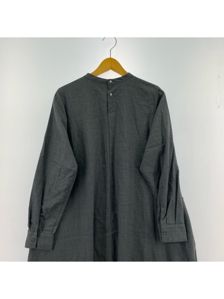 mizuiroind 長袖ワンピース レーヨン Aライン グレー