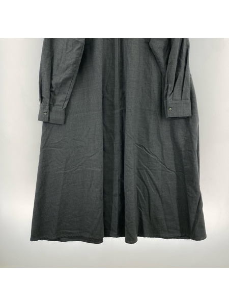 mizuiroind 長袖ワンピース レーヨン Aライン グレー