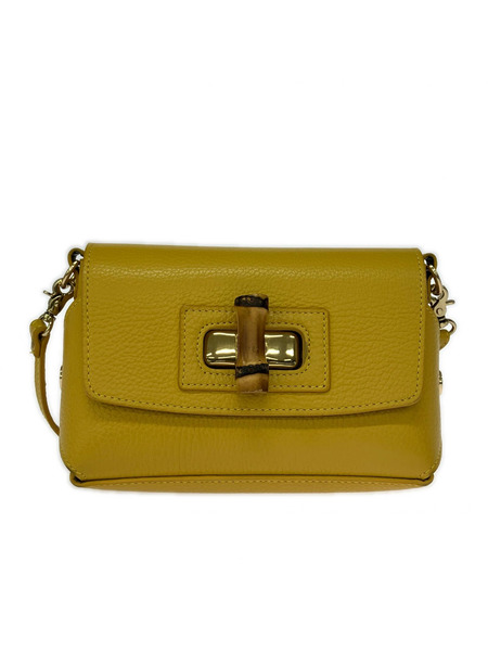 ショルダーバッグ Gianni notaro バンブー ショルダー イエロー