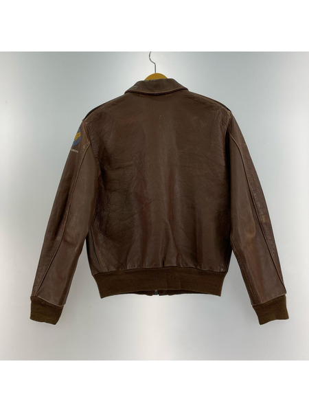 フライトジャケット eastman leather clothing A-2 レザー 茶 (36)
