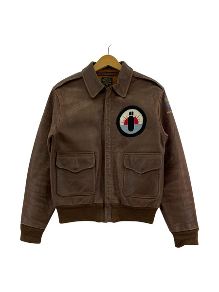 フライトジャケット eastman leather clothing A-2 レザー 茶 (36)