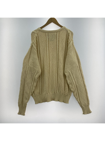 old ralph lauren cotton knit ベージュ L