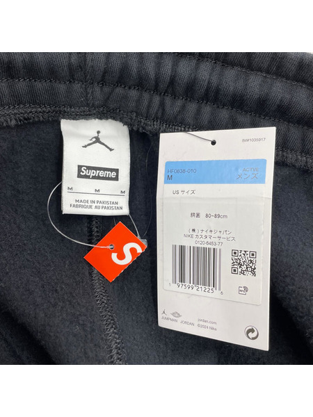 Supreme パンツ ×NIKE JORDAN 24AW スウェットパンツ (M) 黒[値下]