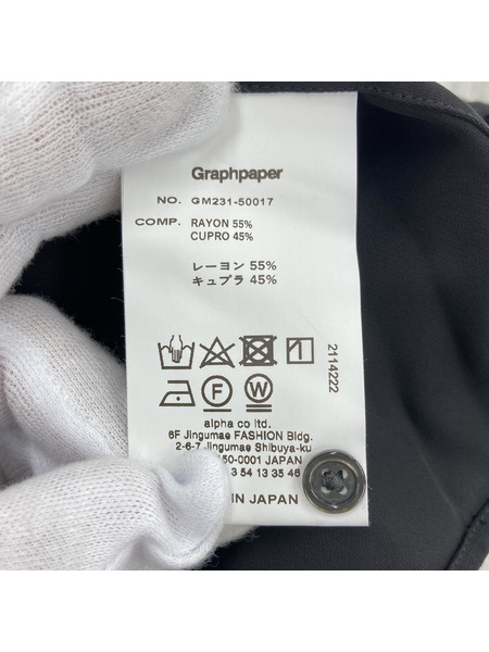 graphpaper/23SS/Viscose Cupro Oversized Sleeping Shirt/1/BK