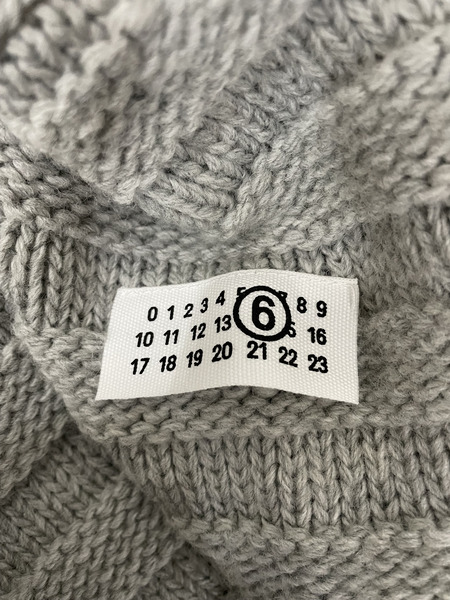 MM6 25AW ダメージ加工 オーバーサイズカーディガン L グレー