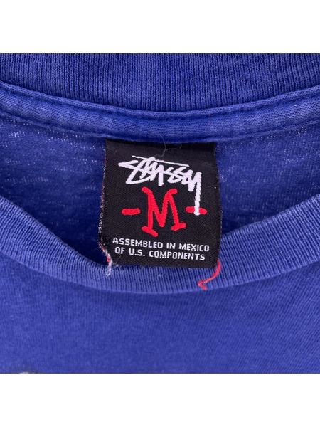 STUSSY 半袖Tシャツ・カットソー 00s 恐竜プリントTee 青 (M)