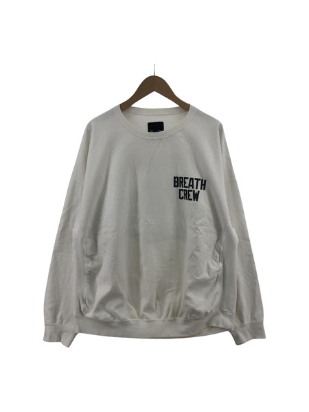 BREATH BR22SS-C5002 CRACK BREATH CREW SWEAT (L) 白