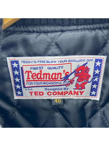 TED COMPANY ブルゾン・ジャンパー TDJ-16000/フルデコ/ワペン/袖レザー/黒/40