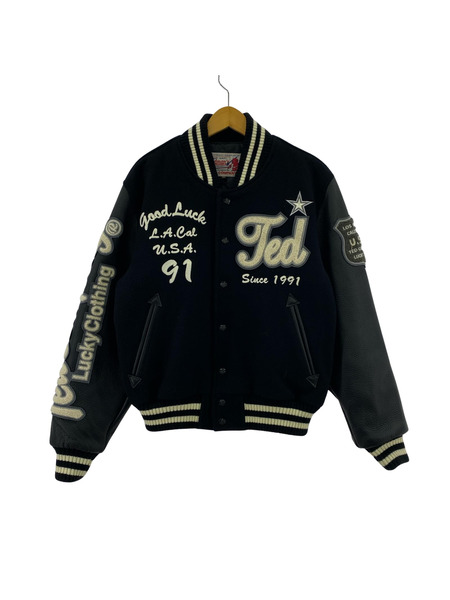 TED COMPANY ブルゾン・ジャンパー TDJ-16000/フルデコ/ワペン/袖レザー/黒/40