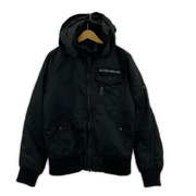 ALPHA フライトジャケット HOODED RIB JACKET 黒