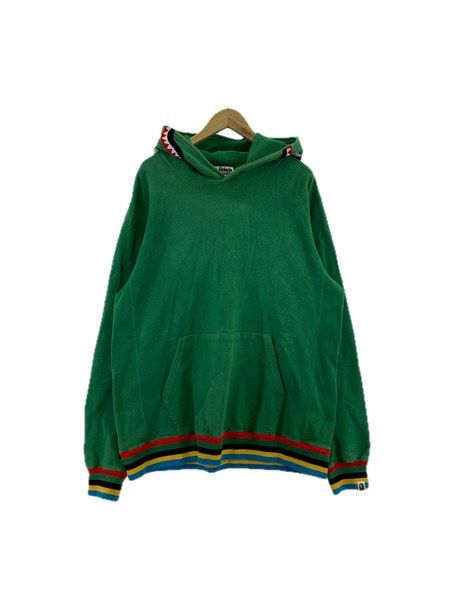 A BATHING APE SHARK PULLOVER HOODIE シャークパーカー 2XL グリーン