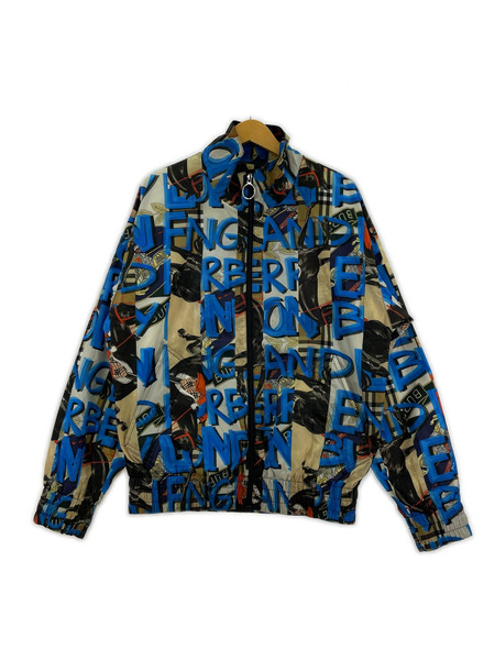 BURBERRY ジャケット 8002475 総柄ナイロンジップジャケット 48 青