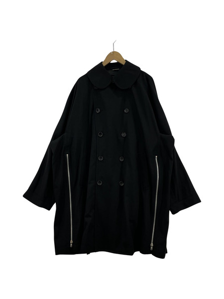 COMME des GARCONS HOMME PLUS ジップダブルコート M ブラック