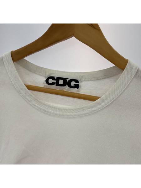 CDG L/S アームプリント カットソー AD2020 白 (XXL)