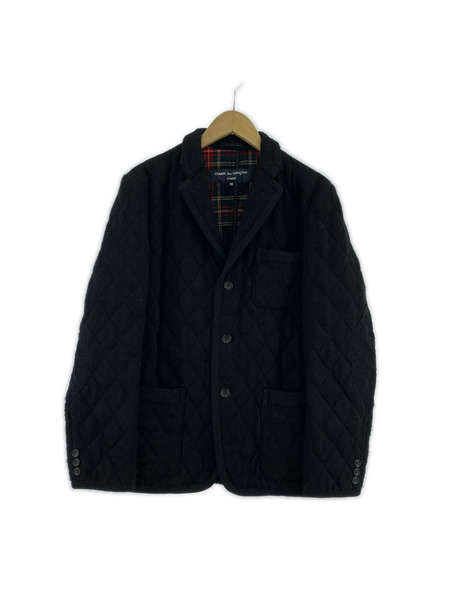 COMME des GARCONS HOMME エルボーパッチキルティングジャケット (SS) 黒