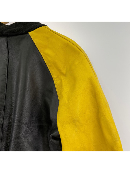 VANSON ジャケット レザージャケット BLK×YEL