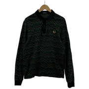 FRED PERRY L/S Jacquared polo 緑 (M)