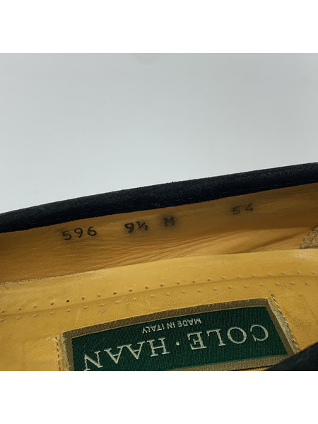 COLE HAAN シューズ スウェード ビットローファー 黒 (27.5)