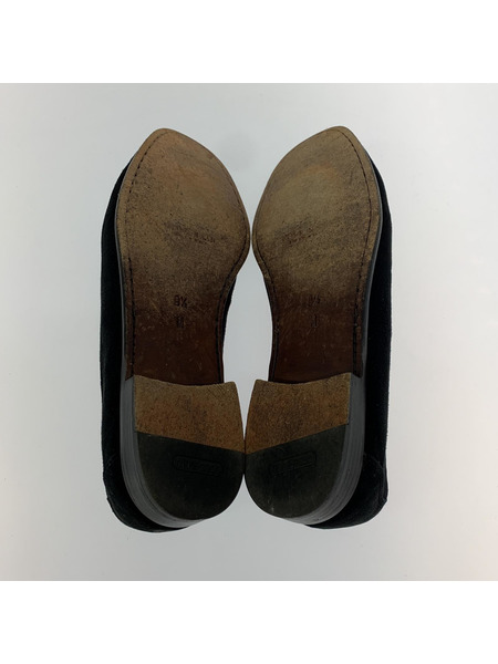 COLE HAAN シューズ スウェード ビットローファー 黒 (27.5)