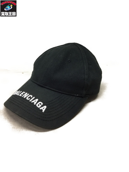 BALENCIAGA/HAT LOGO VISOR CAP/ロゴ刺繍/ベースボールキャップ/L 