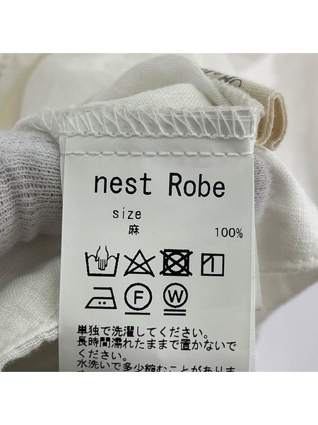 nest Robe 長袖シャツ リネンバルーンシャツブラウス WHT