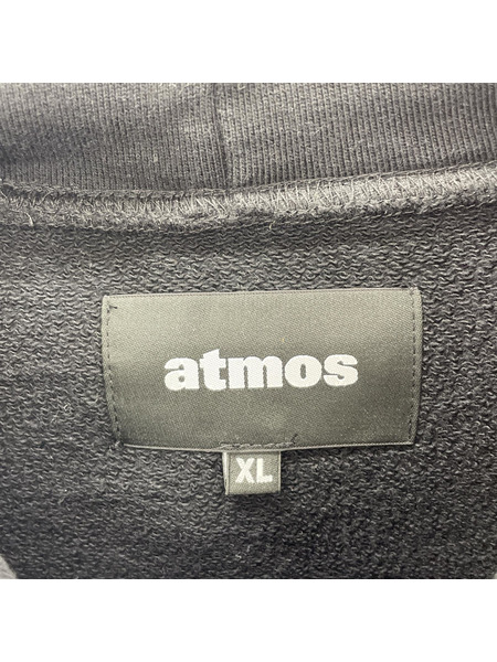 atmos パーカー エンブロイダリーロゴフーディー 黒 XL