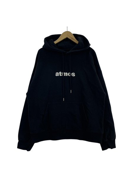 atmos パーカー エンブロイダリーロゴフーディー 黒 XL