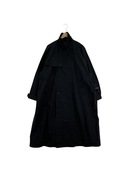 HYKE PERTEX TRENCH COAT ナイロンロングコート 1 ブラック