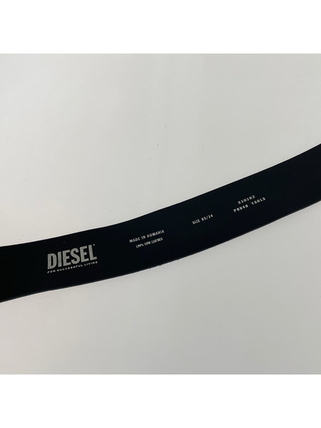 DIESEL ソノ他 ロゴバックル レザーベルト 黒