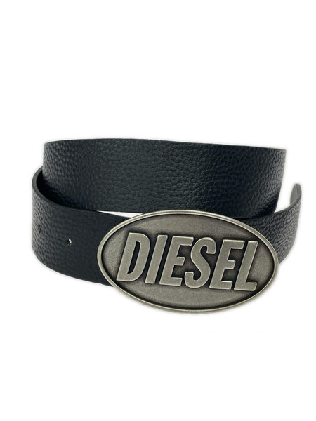 DIESEL ソノ他 ロゴバックル レザーベルト 黒