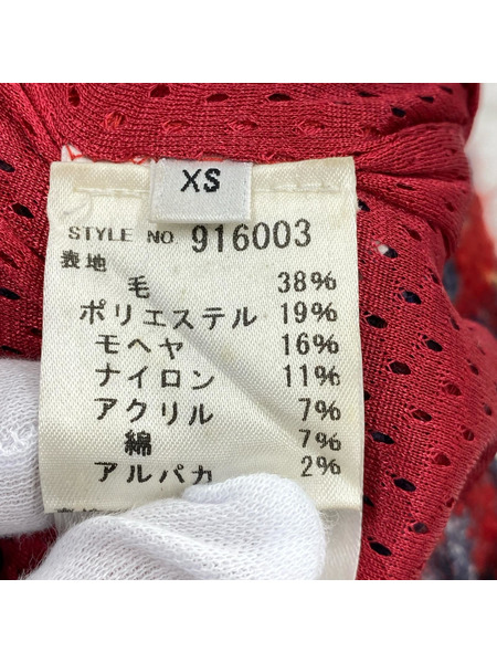 FAITH CONNEXION サイドレースアップ モヘア混 ウールチェックショーツ XS 赤