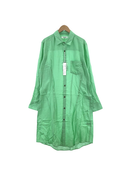 sulvam 20SS LONG SHIRT ロングシャツ S グリーン