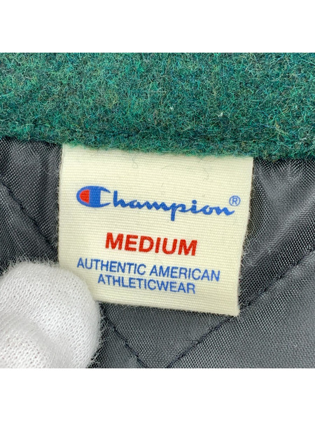 Champion ジャケット ウールスタジャン ワッペン M 緑
