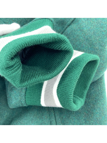 Champion ジャケット ウールスタジャン ワッペン M 緑