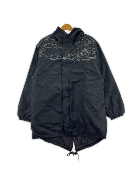 絡繰魂 刺繍 ライナー付 モッズコート ブラック[値下]