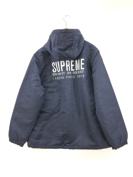 Supreme 14AW Satin Twill Pullover XL ネイビー｜商品番号