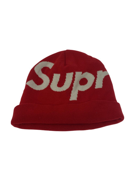 Supreme Big Logo Beanie RED