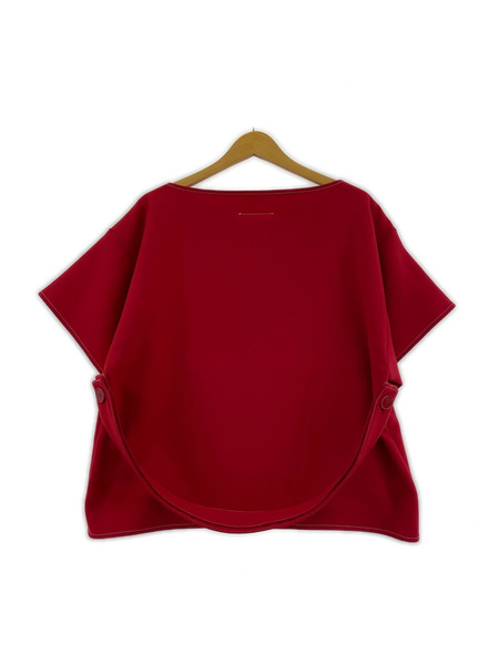 MM6 半袖Tシャツ・カットソー ボートネック プルオーバー レッド (40)