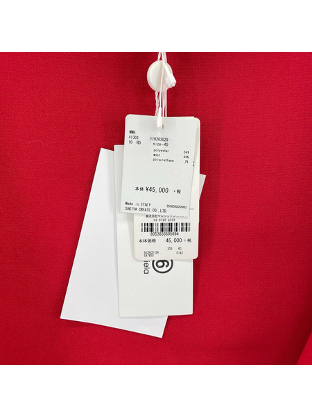 MM6 半袖Tシャツ・カットソー ボートネック プルオーバー レッド (40)