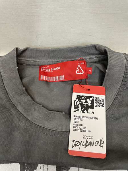 MAISON CASANOVA FUCK OUTBREAK LONG SREEVE TEE 