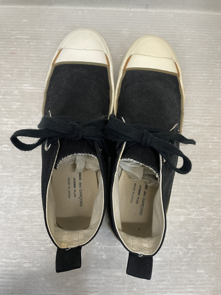 COMME des GARCONS ミドルカット キャンバススニーカー 黒　26.0cm